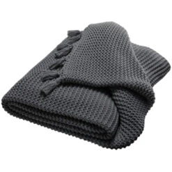 Kuscheldecke Für Erwachsene Bio Baumwolle Stone Darkgrey-melange