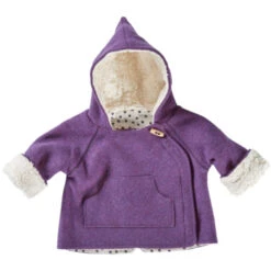 Baby Und Kinder Jacke Bio Schurwolle Walk Mit Teddyfutter Lila