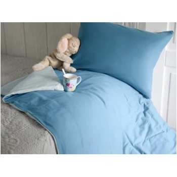Kinderbettwäsche Zum Wenden Bio-Baumwolle Jersey Dusty Blue 2 Kinderbettwäsche Zum Wenden Bio-Baumwolle Jersey Dusty Blue – Bild 2