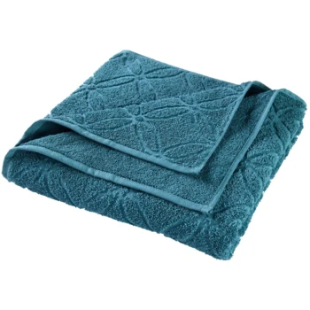 Handtuch Bio-Baumwolle Frottee Blume Petrol 18 Handtuch Bio-Baumwolle Frottee Blume Petrol – Bild 18