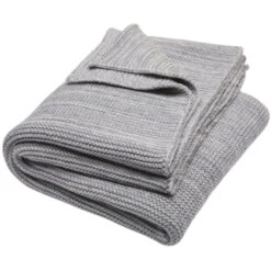 Kuscheldecke Für Erwachsene Bio-Baumwolle Light Grey-ivory