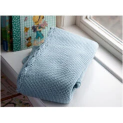 Babydecke Bio-Baumwolle Mit Muschelkante, Blau -Hans Natur Kindersale 159ea04c 322162