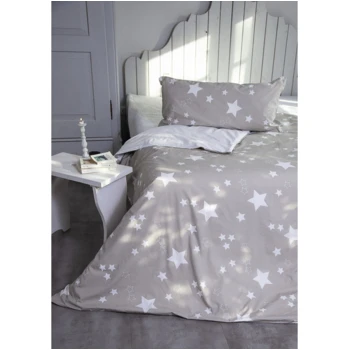 Kinderbettwäsche Bio-Baumwolle Stern Grau 2 Kinderbettwäsche Bio-Baumwolle Stern Grau – Bild 2