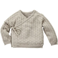 Baby Jacke Zum Wickeln Bio-Baumwolle Ajourstrick Blümchen Graphit -Hans Natur Kindersale 17afca84 347066