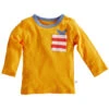 Kinder Langarmshirt Bio-Baumwolle Orange Mit Tasche