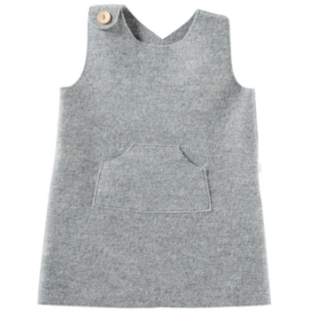 Kinder Kleid Bio Schurwolle Walk Hellgrau 1 Kinder Kleid Bio Schurwolle Walk Hellgrau