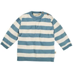 Hans Natur Kindersale 17 Kinder Pullover Strick-Qualität Bio-Baumwolle Ecru-blau