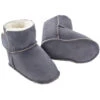 Babyschuhe Lammfell, Veloursleder, Pflanzlich Gegerbt Grau