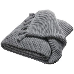 Kuscheldecke Für Erwachsene Bio Baumwolle Stone Lightgrey-melange