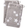 Waschhandschuh Bio-Baumwolle 2er Set Sternchen Grau