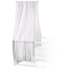 Betthimmel Baldachin Bio-Baumwolle Weiß