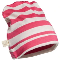 Kinder Mütze Bio-Baumwolle Pink-off White
