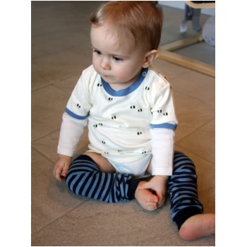 Baby T-Shirt Bio-Baumwolle Biene Blau 4 Baby T-Shirt Bio-Baumwolle Biene Blau – Bild 4