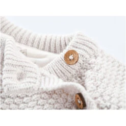 Baby Jacke Perl-Strick Bio-Baumwolle Hellgrau Melange -Hans Natur Kindersale 30c3fb87 317048