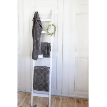 Handtuch Bio-Baumwolle Frottee Blume Dunkelgrau 2 Handtuch Bio-Baumwolle Frottee Blume Dunkelgrau – Bild 2