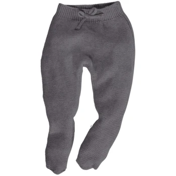 Baby Hose Mit Füßchen Bio-Baumwolle Strick Hellgrau Melange 7 Baby Hose Mit Füßchen Bio-Baumwolle Strick Hellgrau Melange – Bild 7