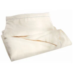 Bettwäsche Bio-Baumwolle Veilchenblau Set - Natur Mit Bordüre