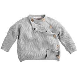 Baby Jacke Schlüttli Bio-Baumwolle Strick Dunkelgrau Melange -Hans Natur Kindersale 3715d6e7 311336 2