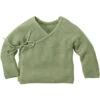 Baby Und Kinder Jacke Zum Wickeln Strick-Qualität Bio-Baumwolle Matcha