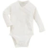 Baby Wickelbody Langarm Bio Baumwolle Off White