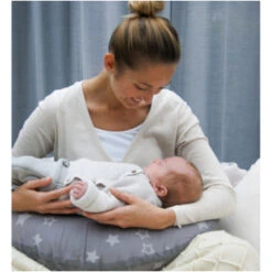 Stillkissen Stillmond, Bezug Bio-Baumwolle, Kapok-Füllung Sterne Grau -Hans Natur Kindersale 3b1dc85d 319220