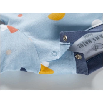 Baby T-Shirt Bio-Baumwolle Pilzparty Blau 2 Baby T-Shirt Bio-Baumwolle Pilzparty Blau – Bild 2