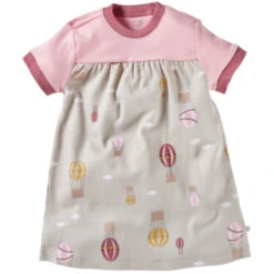 Kinder Kleid Kurzarm Bio-Baumwolle Ballon Rosa