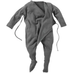 Baby Wickel Strampler Bio-Baumwolle Feinstrick Grau -Hans Natur Kindersale 3cea3b10 337062