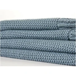 Babydecke Bio-Baumwolle Wellenkante Graublau -Hans Natur Kindersale 40821503 334853