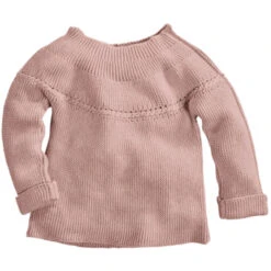 Kinder Pullover Bio-Baumwolle Strick Hellgrau Melange -Hans Natur Kindersale 44232170 311352 2