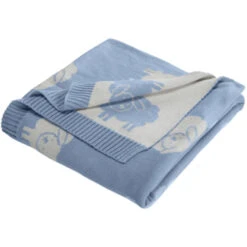 Babydecke Bio-Baumwolle, Schäfchen Light Blue