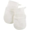 Baby Handschuhe Fäustlinge Kratzschutz Bio-Baumwolle Off White