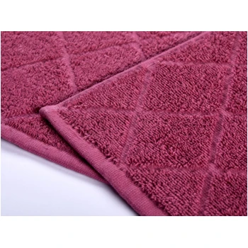 Gästehandtuch Bio-Baumwolle Frottee Raute 2er Set Fliederbeere 2 Gästehandtuch Bio-Baumwolle Frottee Raute 2er Set Fliederbeere – Bild 2