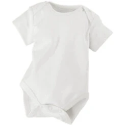 Baby Body Kurzarm Bio Baumwolle Weiß