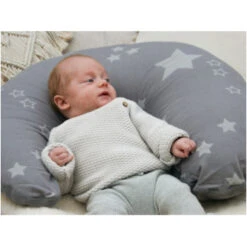 Stillkissen Stillmond, Bezug Bio-Baumwolle, Kapok-Füllung Sterne Grau -Hans Natur Kindersale 4ed0a517 319212