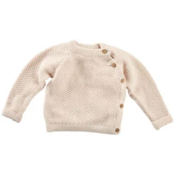 Baby Jacke Perl-Strick Bio-Baumwolle Beige Melange