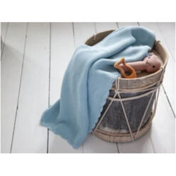 Babydecke Bio-Baumwolle Mit Muschelkante, Blau -Hans Natur Kindersale 5fa05dc9 322154