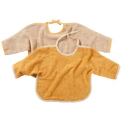 Lätzchen Mit Ärmeln Und Bindebändern Bio Baumwolle 2er Set Rosa -Hans Natur Kindersale 63f770ca 307334 1