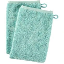Waschhandschuh Bio-Baumwolle 2er Set Türkis