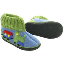 Kinder Hausschuhe Hüttenschuhe Krokodil Blau -Hans Natur Kindersale 695db2c4 347505 11