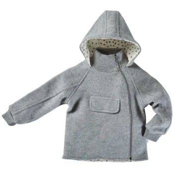 Kinder Jacke Mit Kapuze Bio-Schurwolle Walk Lila 5 Kinder Jacke Mit Kapuze Bio-Schurwolle Walk Lila – Bild 5