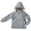 Kinder Jacke Mit Kapuze Bio-Schurwolle Walk Hellgrau