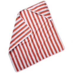 Kapuzenhandtuch Bio-Baumwolle Koralle-weiß