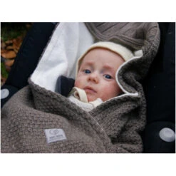 Einschlagdecke Babyschale Bio-Baumwolle Dark Brown Melange -Hans Natur Kindersale 7a16bcb0 321642