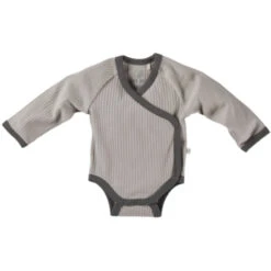 Baby Wickelbody Langarm Bio-Baumwolle 2er Set Grau-greige -Hans Natur Kindersale 7df44eb7 312075