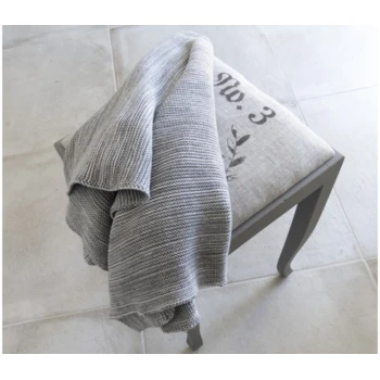 Kuscheldecke Für Erwachsene Bio-Baumwolle Light Grey-ivory 2 Kuscheldecke Für Erwachsene Bio-Baumwolle Light Grey-ivory – Bild 2