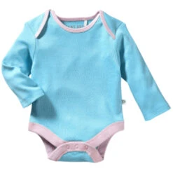 Baby Langarmbody Bio-Baumwolle Türkis