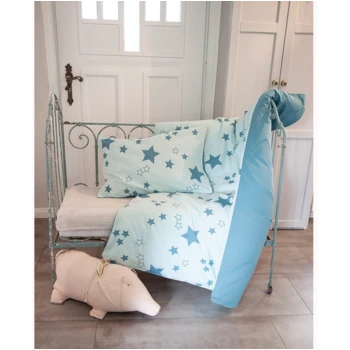 Kinderbettwäsche Bio-Baumwolle Stern Mint 2 Kinderbettwäsche Bio-Baumwolle Stern Mint – Bild 2