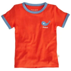 Kinder T-Shirt Bio-Baumwolle Rot Mit Druck