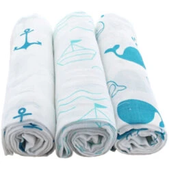 Spucktücher Bio-Baumwolle 3er-Set Blue